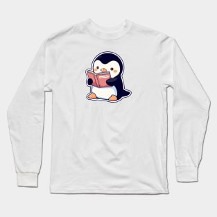 Cute Bookish Penguin Long Sleeve T-Shirt